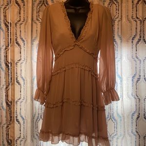 Nude flowing dress
